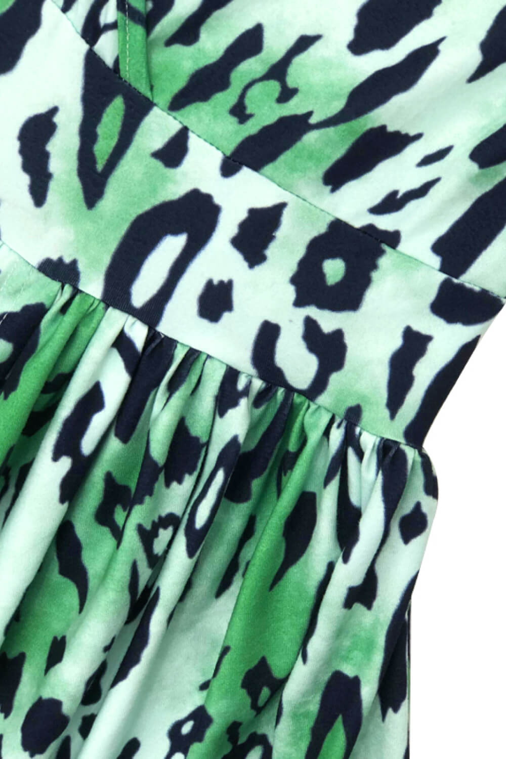 Plus Size Leopard Print Pleated Detail Midi Dress