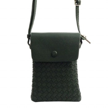 Olive basket weave crossbody