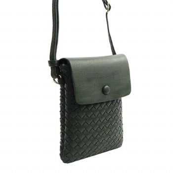 Olive basket weave crossbody