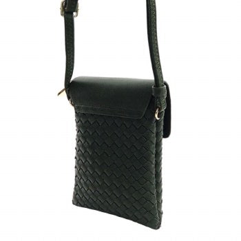 Olive basket weave crossbody