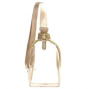 Clear gold sling bag