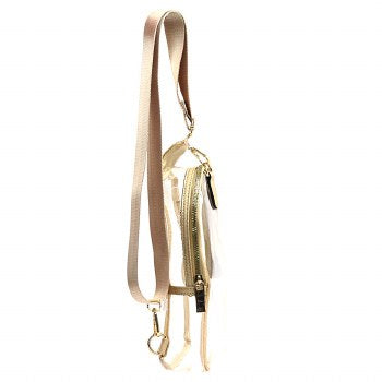 Clear gold sling bag