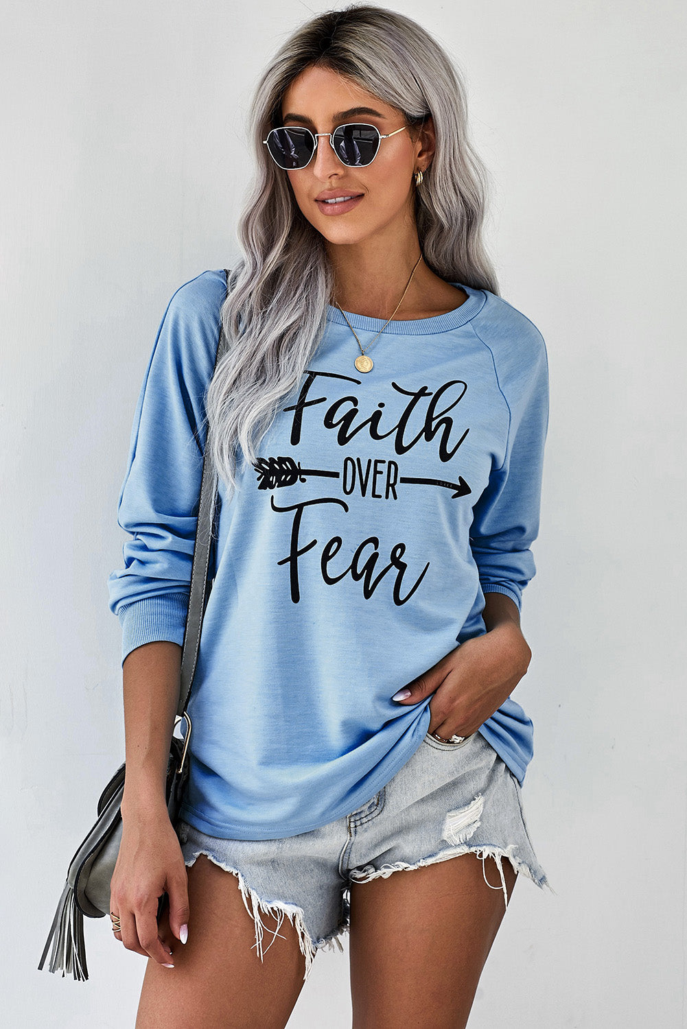 Letter Print Long Sleeve Pullover Shirt