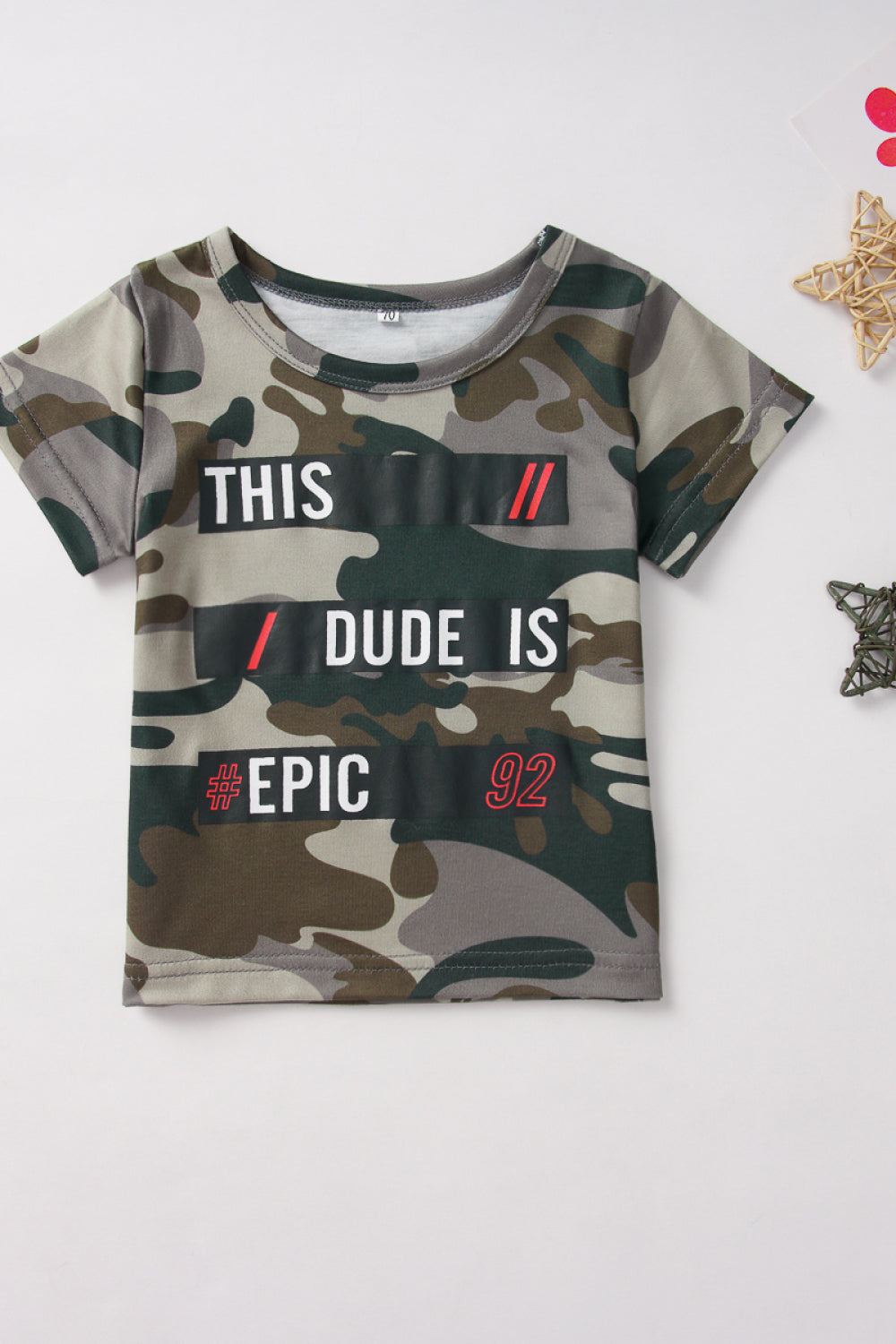 Baby Camouflage T-Shirt and Side Stripe Pants Set