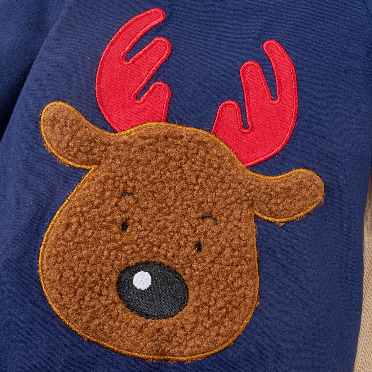 Baby Reindeer Applique Jumpsuit