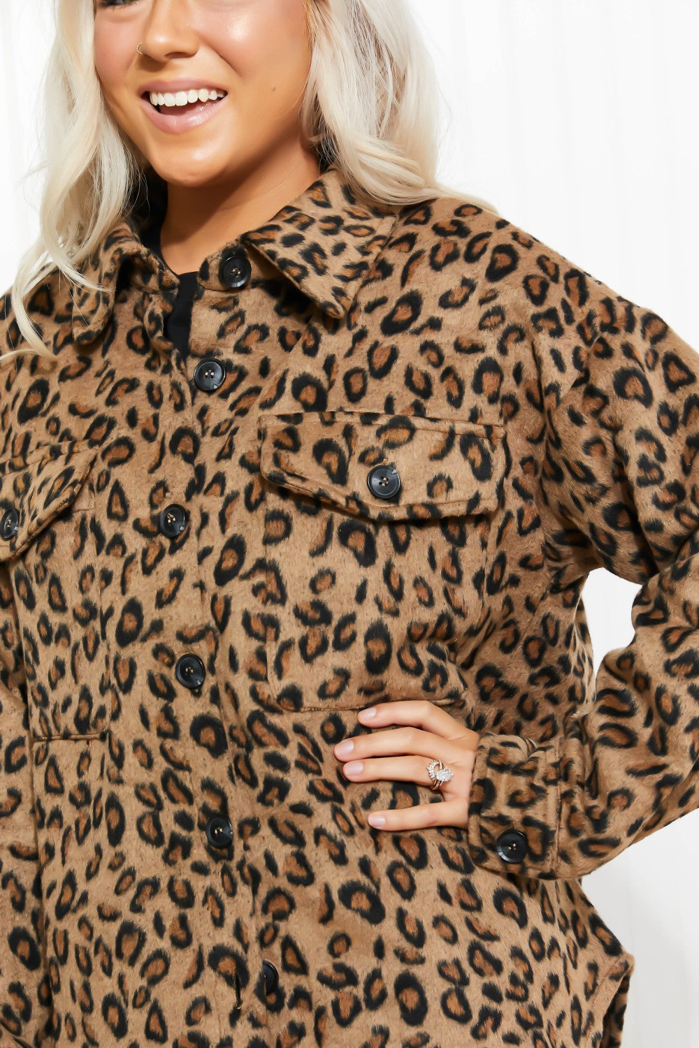 Jodifl Driving Me Wild Full Size Run Leopard Jacket