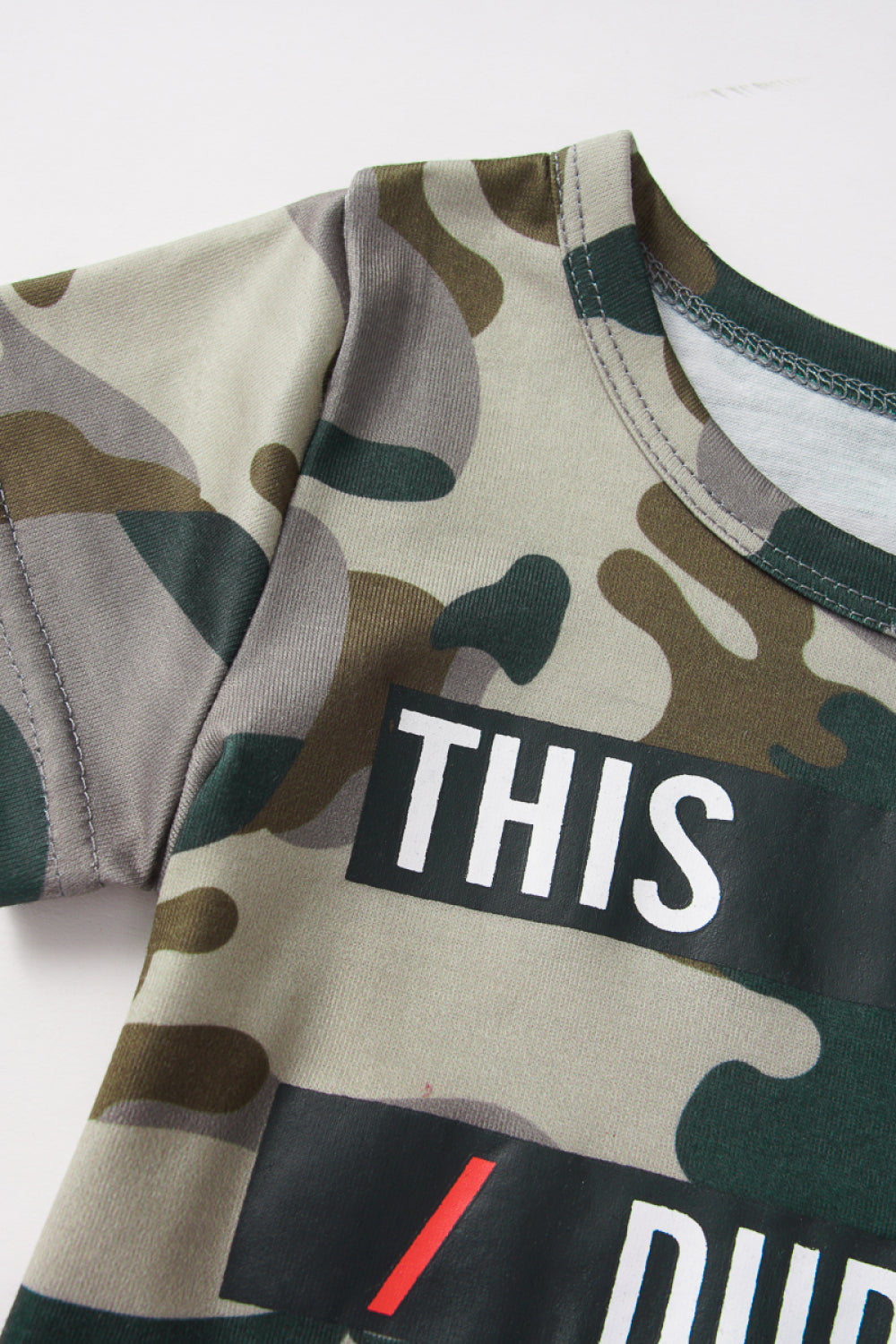 Baby Camouflage T-Shirt and Side Stripe Pants Set