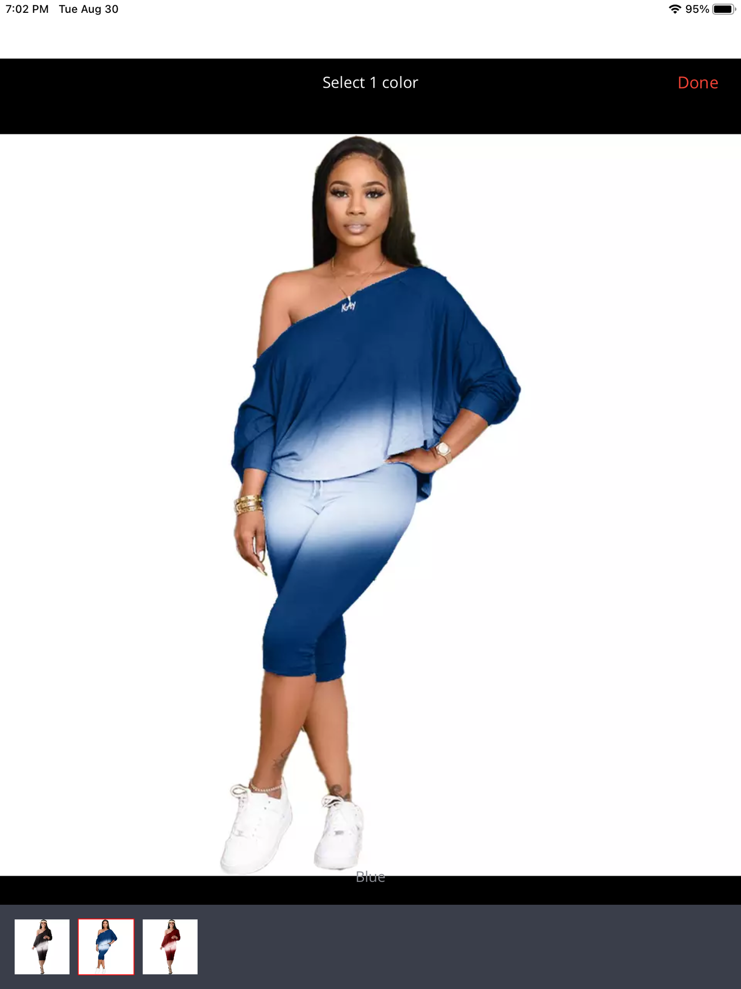 Blue ombre two piece