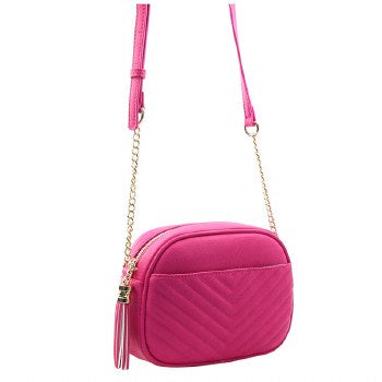 Fuchsia quilted handbag