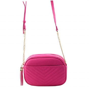 Fuchsia quilted handbag