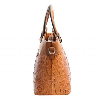 Brown croc handbag