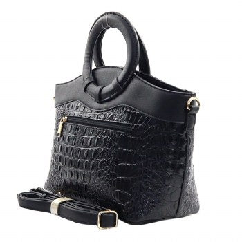 Black croc handbag